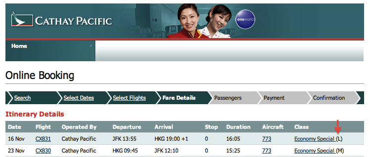 Cathay Booking